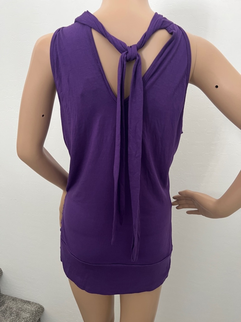 Voila Purple Halter-Neck Sleeveless Mini Dress with Attached Necklace - Size L - Picture 2 of 8